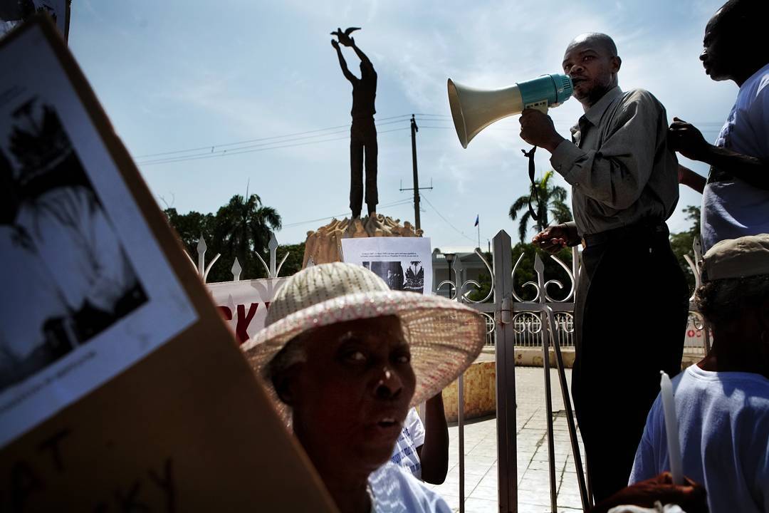 Protests in downtown Port-au-Prince Haiti in 2008. Photo 8 of 22