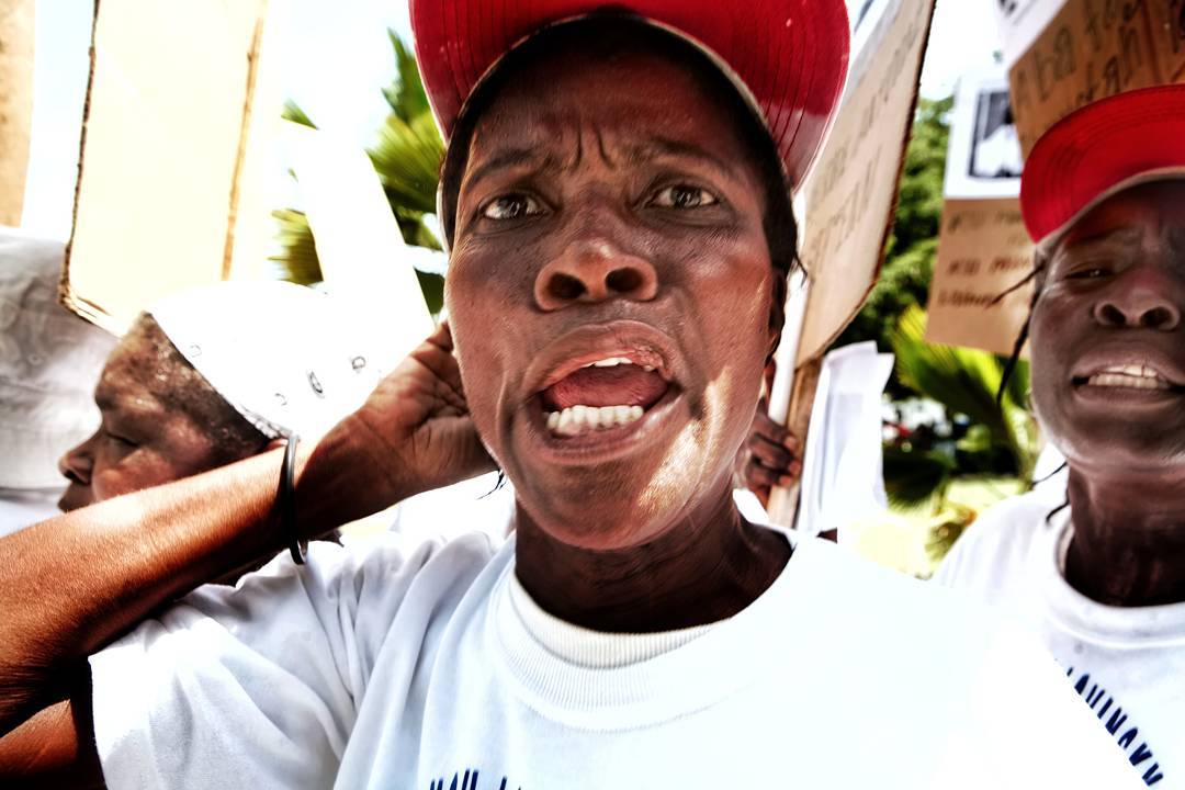 Protests in downtown Port-au-Prince Haiti in 2008. Photo 10 of 22