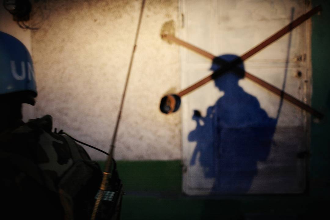 A Sri Lankan soldier working for the UN patrols in and around Cite Soleil in Port au Prince Haiti in 2008. Photo 20 of 2